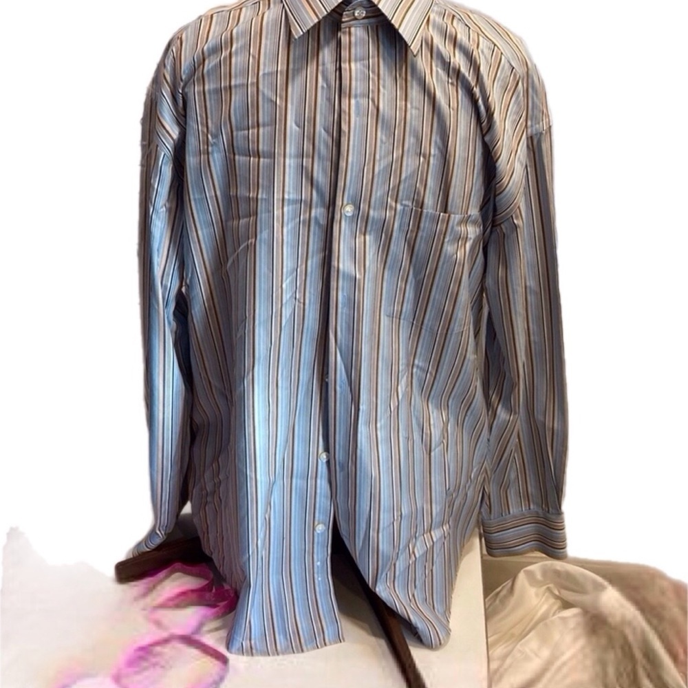 Johnston & Murphy Tailored Fit Cuff Long Sleeve Button Shirt Men's Large.